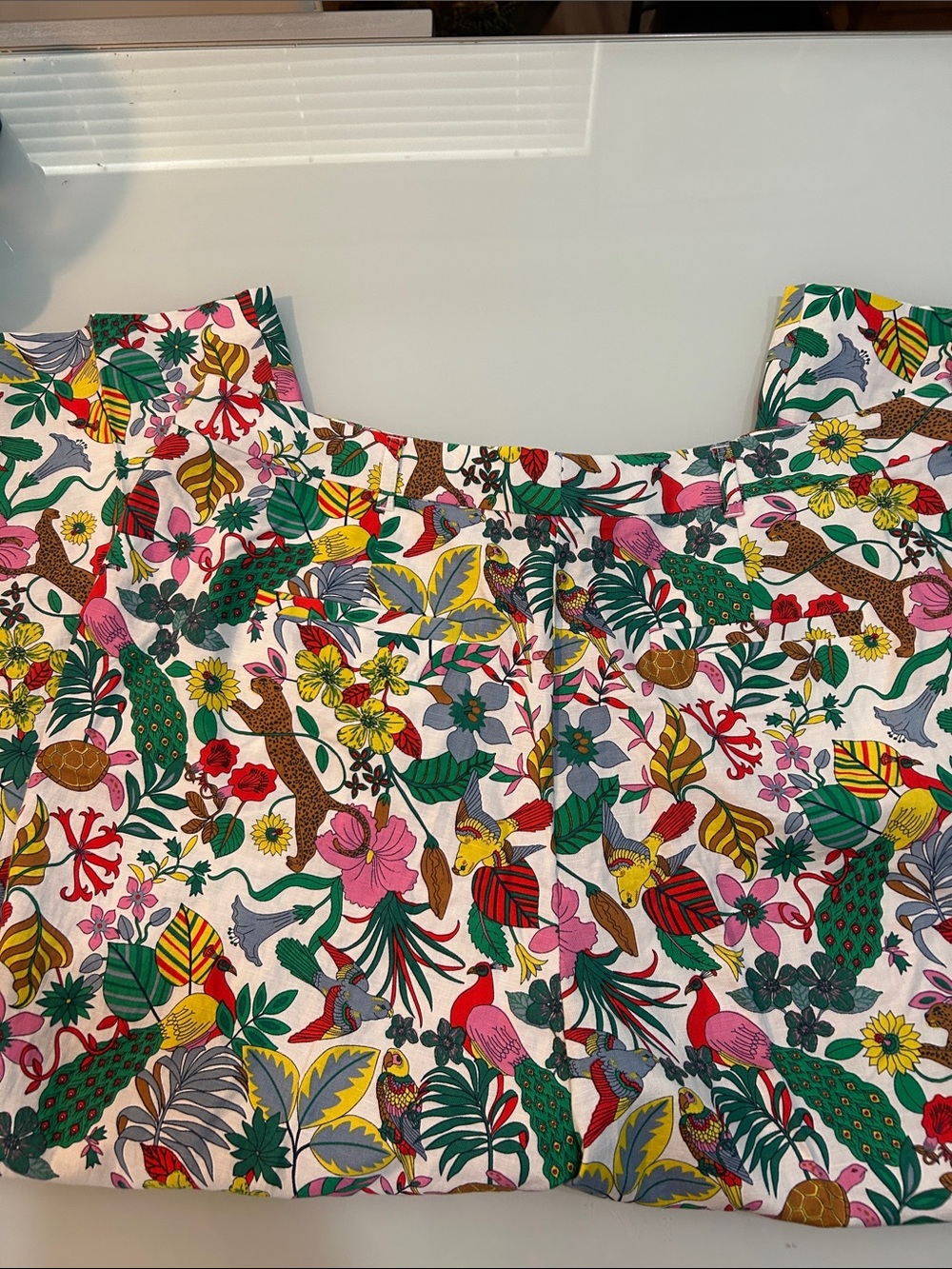 NWT Boden Multicolor Floral tropical animal  Straight-Leg Pants  linen cotton - Picture 6 of 14